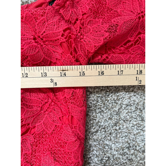 Vince Camuto Coral Lace Overlay Body Con Off Shoulder Dress Size 2 - Picture 8 of 14